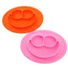 Chenkai 1pcs 8 colorido silicone bebê sorriso rosto prato de jantar infantil utensílios à prova d'água alimentos tigela de comida resistente a quebra