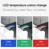 DOOKOLE LED Waterfall Basen Basin Kan, jedno uchwyt zimny mikser z gorącą wodą zlewozmywak RGB Zmiana koloru zasilana przez przepływ wody