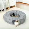 Cat Round Cat Tunnel Tyne avec tapis pour chat pliable Tunnels de chien drôle de chat Toys Passage Teuges chaton chiot à l'extérieur