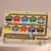 Educational Toy Color Matching Magnetic Bead Moving Game Popular Wooden Magnetic Color Counting Maze Toy