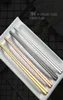 Titanium Chinese Chopsticks Silver Hashi Black 304 Rostfritt stål Sushi Mirror Polish återanvändbar matmetall Chop Sticks7518878