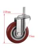 1 pc Caster Spot 3 pouces M12 Verre Universal Roue Jujube rouge Double axe PVC Rouleau silencieux Maginage Maginage Bouchette