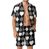 Men's Tracksuits Casino Fun Poker Cartes Camisa Conjuntos de camisa 3D Men Men moda casual Mangas curtas Camisetas de grandes dimensões de praia Ternos havaianos