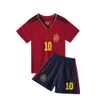 Jerseys de football 22-23 Espagne Home No. 10 Équipe nationale Kit de football pour les kits pour enfants taille 14-30