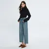 2024 jeans a gamba larga di alta qualità femminile all'inizio della primavera nuovi pantaloni a vita alta e dimagrimento