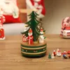 Kerst ornamenten houten roterende muziekbox muziekbox kerstboomdecoratie kinderen geschenken geschenken carrousel muziekbox