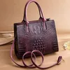 Fashion Women totes Medium handbags with zipper Embossed crocodile grain pu good quality cheap bags225K