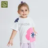 T-shirts labi bébé fleur imprimement court tshirts à manches courtes filles décontractées et confortable couche d'été
