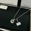 2022 Christmas Limited Edition Clover Designer Pendant Necklaces for Women Retro Vintage Sier 4 Leaf Light Blue Diamond Brand Necklace