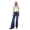 Jeans féminins 2024 printemps bleu foncé bleu hauteur pantalon évasé denim pour les femmes longues