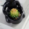 Decorative Flowers 3Pcs Succulents Plants Artificial In Pots Small Resin Greenery Ceramic Pot For Home & Living Decor