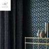 Cortinas leves de luxo para sala de jantar linhas de ouro de quarto de peixe padrão Jacquard Shade Curtain Tulle acabado produto