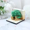 Omoshiroi Block 3D Memo Примечание милый Diy Diy Deight Horgined Gift Pipe Paper Bicky Note Acylic Flip Box