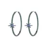 Zircon Awn Star Geometric Circle Exagéré Fashion Tiktok Même boucles d'oreilles de style cool Femmes