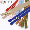 Meetee 4pcs 3# Close-end dragkedjor 15/18/20/25/30 cm Metal Zippers Gold Silver Silver Tooth Zip Reparationssats DIY Väskor Klädtillbehör