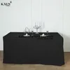 黒い白いポリエステルフィットテーブルスカートカバー宴会のテーブルクロスウェディングイベントパーティーの装飾のためのテーブルクロス
