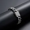 14 mm hiphop armband Miami Cuban Chain Full Diamond Men's Bracelet S925 zilver