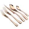 Dinnerware Sets JANKNG 30Pcs Cutlery Stainless Steel Black Serrated Sharp Steak Knife Tableware Mirror Flatware Dropship