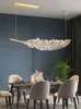 Feather Restaurant Chandelier Bar Table Led Chandelier New Modern Minimalist Light Luxury Italian Chandeliers For Dining Room