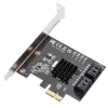 カードNew Marvell 88Se9215 4ポートSATA 6G PCI Express Riser Card PCIe to SATA III 3.0コンバーターSATA3.0 HDD SSD IPFS BTCマイニング用