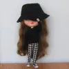 Ny ankomst Blythe Doll Black Long Sleeve T-shirt Plaid Pants Set för Barbie Blyth Dolls kläder licca Pullip Accessories