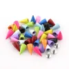 30sets 7*14mm Colored Studs And Spikes For Clothes DIY Handcraft Bullet Cone Garment Rivets For Leather Bag Shoes Tachuelas Ropa