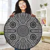 Aboriginal Känguru laufen Eidechse Australia Art Circle Teppich Nicht-Schlupfmatte Esszimmer Wohnzimmer Weiches Schlafzimmer Teppich