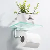 Bathroom Paper Towel Holder Glass Toilet Paper Holder Paper Wall Mounted Towel Holder Mobile Phone Holder Bathroom Accessories