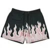 2024 Mesh Breattable Men Shorts Gym Basketball Running QuickDrying Baggy Flame Print Fashion Summer 240403