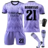 Soccer Jerseys Men's 22-23 Real Madrid Jersey Away Game Number 9 Benzema 10 Modric Adult Children's Football Print