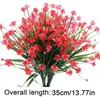 Kwiaty dekoracyjne sztuczne rośliny Outdoorowe krzewy odporne na UV Faux Spring Dekoracja Realistyczne zawocki kwiatowe bezobsługowe dla garnków