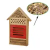 Insect Bee House Wooden Bee Nests Box Beehive Bug Shelter Nests Box Insects Box Beehouse Honey Tools Garden Decoration