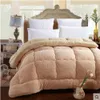 Camelhair Warm Winter Wool Quilt Dikke deksel/ dekbed/ deken Lam -Down Fabric vulling beddengoedset