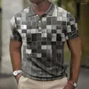 Men's Polos Retro Polo Shirt Spotted Short Sleeve T-shirt Business Casual Button-down Shirts Oversized Street Men Clothing