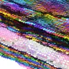 Lychee Life 29cmx21cm A4 Rainbow Reversible Sequinin Fabric High Quality Shiny Fabric Diy Sewing Suppl