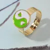 Wedding Rings Creaive Double Heart Yinyang Vorm open voor vrouwen meisje vintage midi vinger feest sieraden cadeau anillos