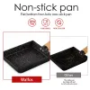 Walfos Frying Pan Tamagoyaki Omelette Black Nonstick Pan Fry Egg Pan Pankak