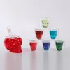 Creative Skull Double Glass Cup Whisky Vodka Wine Glasses Set Crystal Bottle Spirits Mug Transparent Wine Drinking Bar Home Cups