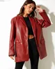 Costumes de femmes Blazers Femmes Pu Leather Blazera Cold de couches sur mesure