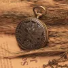 Pocket Watches New Fashion Vintage acht Blatt Doppelblüte Quarztasche mit Ketten Metall Hollow Carving Muster Anhänger Geburtstagsgeschenke Y240410