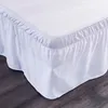 Hotel Bed Skirt Wrap Around Elastic Bed Shirts Without Bed Surface Twin /Full/ Queen/ King Size 40cm Height for Home Decor White