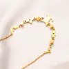 Дизайн роскошного дизайна ожерелья Геометрический 18 -километровый золотой четыре листового клевера Клебром из нержавеющей стали.