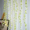 Sztuczne pary na zasłony światła Fałszywe zieleń Garland Willow Liście na przyjęcie weselne Baby Shower Christmas Home Decor