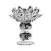 Double Ball Crystal Lotus Flower Candle Holder Temple Decor Ornament for Home Festival Wedding Party Table Feng Dropship