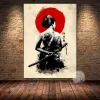 Retro Japanse krijger Bushido Armored Geisha Samurai Katana Ninja Poster Art Canvas Painting Wall Print Picture Room Home Decor