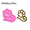 Moldes de pata de urso de amor brilhante para chaveiros de chaves de cachorro diy cão e epóxi resina key teclado molde o silicone molde personalizado dy0129