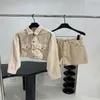 24SS Women Designer Two Piece Pants Set Outfit Suits With Letter Brodered Girls Milan Runway Brand Jersey Outwear Crop Top Jacket Coat Bomber and Shorts Pants