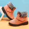 Dogeek épais enfants chauds bottes de neige chaussures d'hiver pour filles orteils ronds en peluche non glip