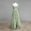 Urban Sexy Dresses DideyTtawl Real Photos 3D Butterflies Sage Green Tulle Prom Dress 2024 Sweetheart A Line High Slit Fairy Evening Gown 24410