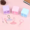 1set 1:12 Dollhouse Miniature lade opbergdoos met doe -het -zelf sleutelhanger sticker hanger Kinderen doen alsof speel speelgoedpophuizen accessoires